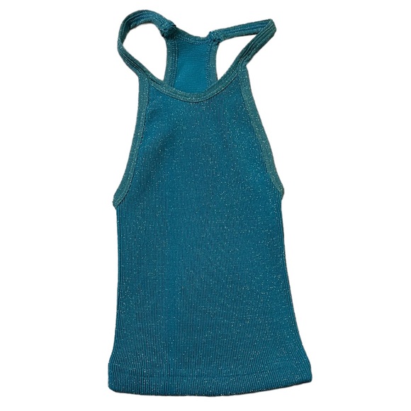 Free People Happiness Runs Lurex Tank Top Off Tropic Lurex XS/S NWOT - Picture 3 of 5